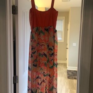 Orange print maxi